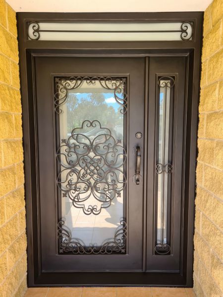 Iron Doors with Sidelights Transoms