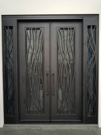 Iron Doors with Sidelights Transoms