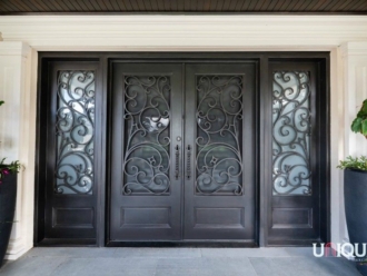 Iron Doors with Sidelights Transoms