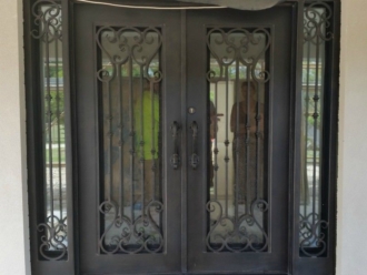 Iron Doors with Sidelights Transoms