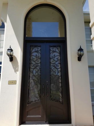 Iron Doors with Sidelights Transoms