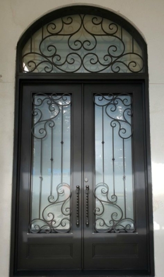 Iron Doors with Sidelights Transoms