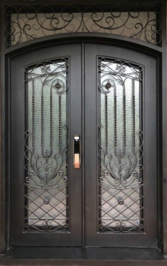 Iron Doors with Sidelights Transoms