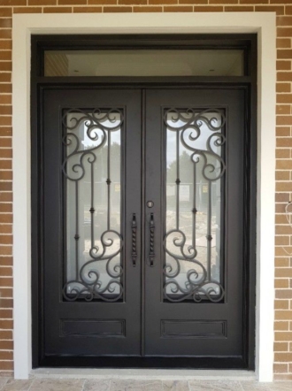 Iron Doors with Sidelights Transoms