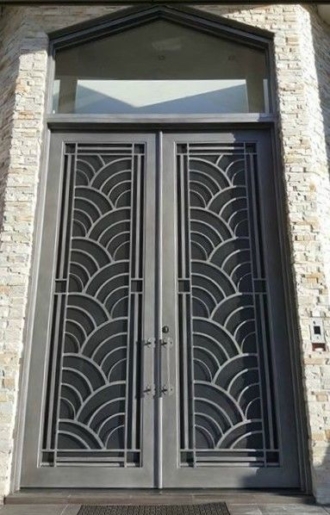 Iron Doors with Sidelights Transoms