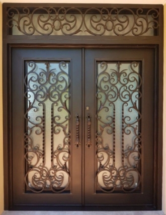 Iron Doors with Sidelights Transoms