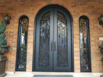 Iron Doors with Sidelights Transoms