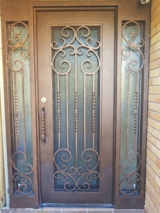 Iron Doors with Sidelights Transoms