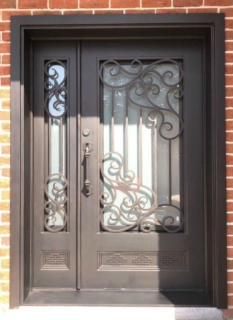 Iron Doors with Sidelights Transoms