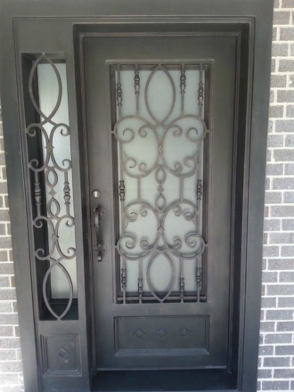 Iron Doors with Sidelights Transoms