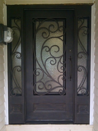 Iron Doors with Sidelights Transoms