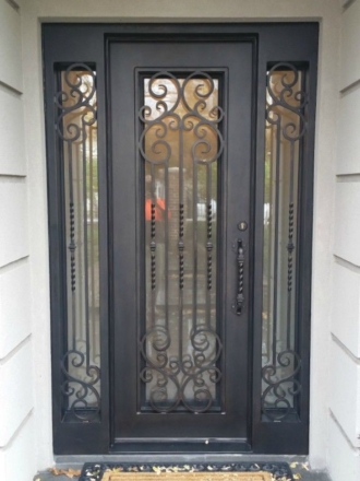 Iron Doors with Sidelights Transoms