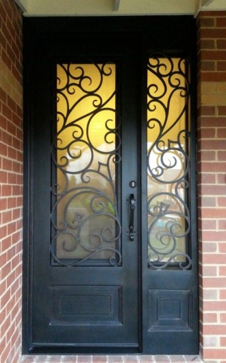 Iron Doors with Sidelights Transoms