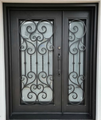 Iron Doors with Sidelights Transoms