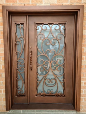 Iron Doors with Sidelights Transoms