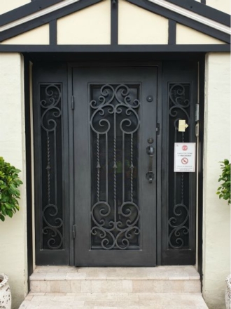 Iron Doors with Sidelights Transoms