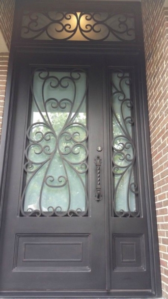 Iron Doors with Sidelights Transoms